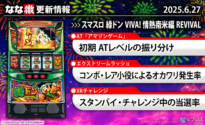 スマスロ 緑ドン VIVA！情熱南米編 REVIVAL　更新情報の概要