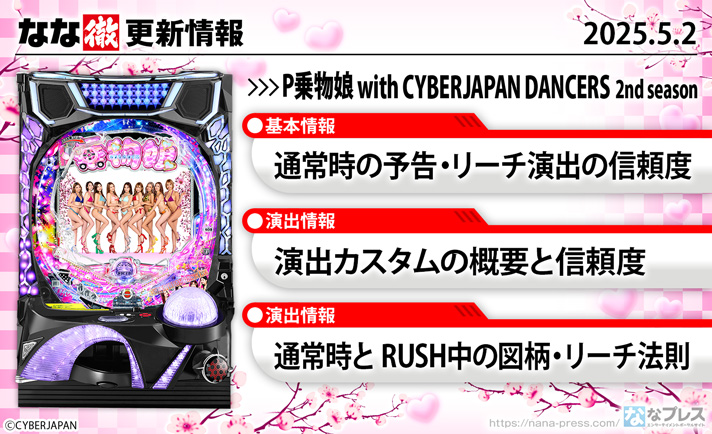 P乗物娘 with CYBER JAPAN DANCERS 2nd season 更新情報の概要