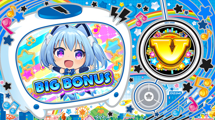 LBパチスロ1000ちゃんA 青BIG突入画面 1000ちゃん