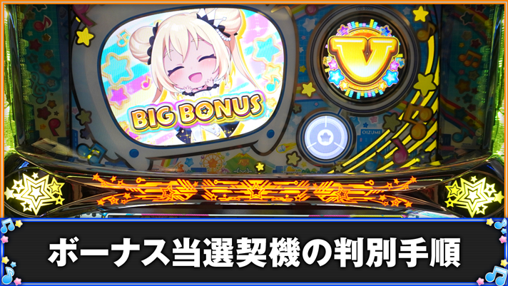 LBパチスロ1000ちゃんA ボーナス当選契機の判別手順