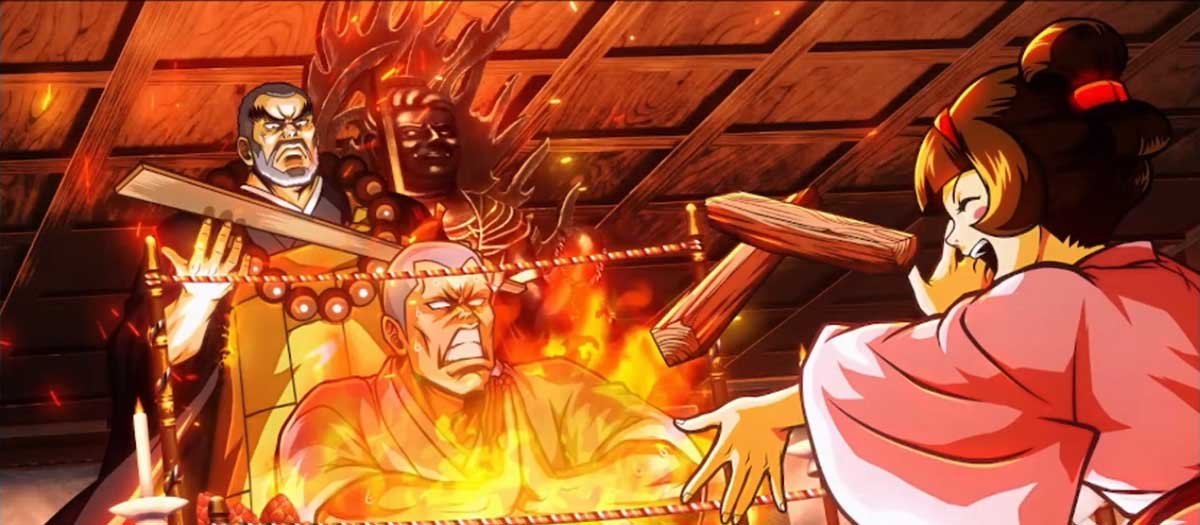 いざ！番長　AT終了画面　沢庵薫（護摩行）