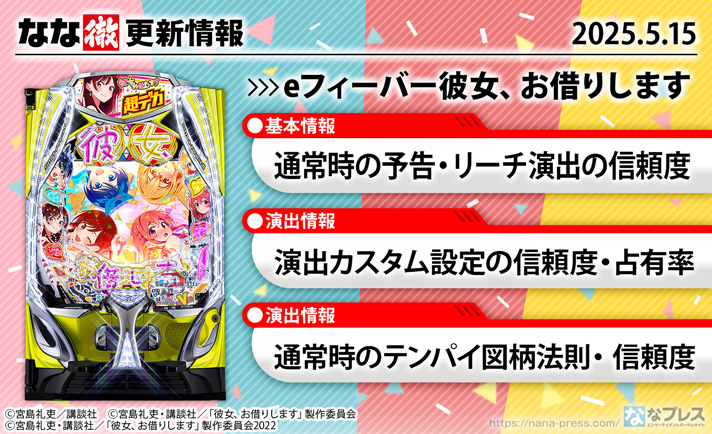 eフィーバー彼女、お借りします 更新情報の概要
