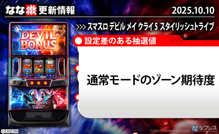 スマスロ デビル メイ クライ 5 スタイリッシュトライブ　更新情報の概要