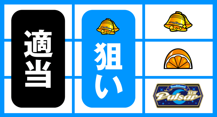 スマスロニューパルサーBT 逆押しカエル狙い オレンジ、ベル、チャンスチェリー