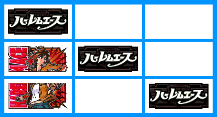 翔べ!ハーレムエース 順押しBAR狙い 予告音発生時 停止形