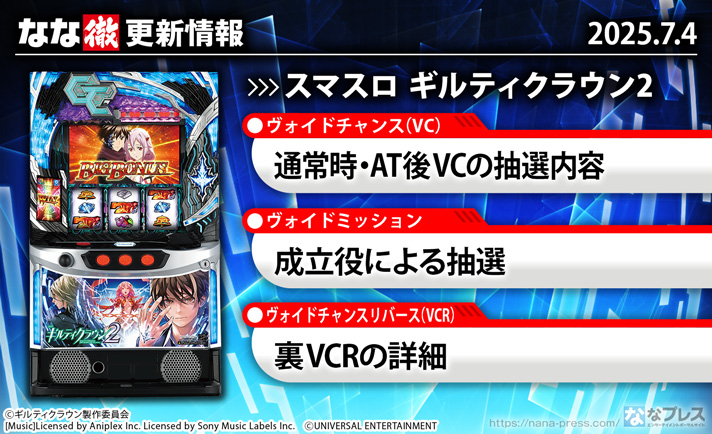 スマスロ ギルティクラウン2　更新情報の概要