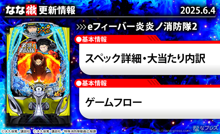 eフィーバー炎炎ノ消防隊2 更新情報の概要