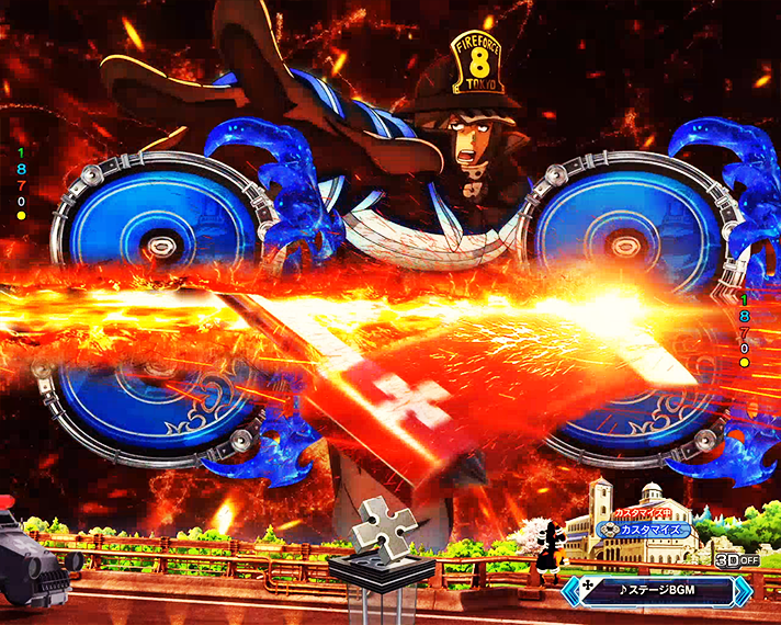 eフィーバー炎炎ノ消防隊2 リーチ後予告 リーチライン予告 強アクション