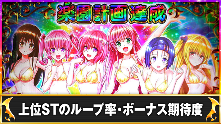LToLOVEるダークネス TRANCE ver.8.7 上位ST「ハーレムモード」突入画面 楽園計画達成 ヒロイン集合