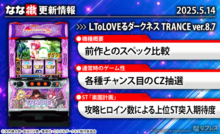 LToLOVEるダークネス TRANCE ver.8.7 更新情報の概要