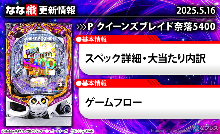 P クイーンズブレイド奈落5400 更新情報の概要