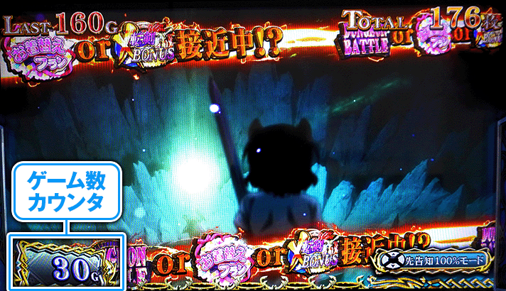 パチスロ 転生したら剣でした AT「転剣ラッシュ」 ゲーム数カウンタ