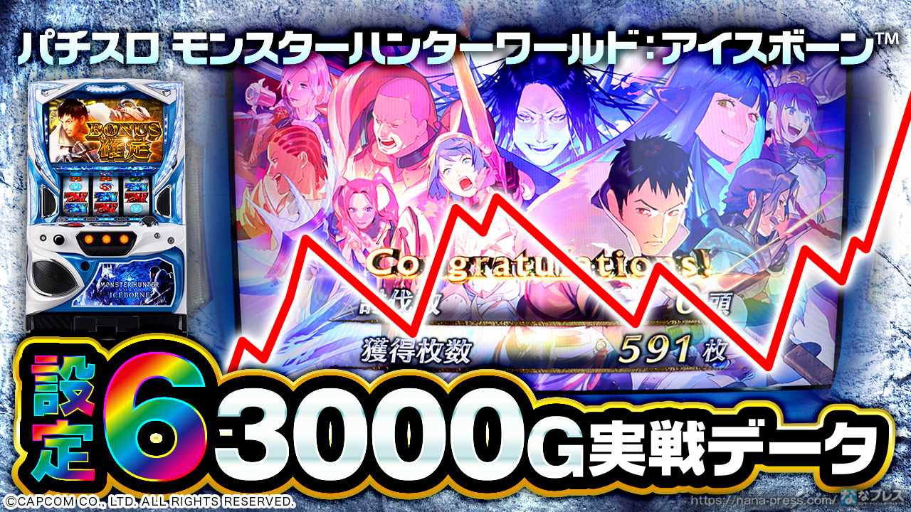 パチスロ モンスターハンターワールド：アイスボーン™】設定6の実戦