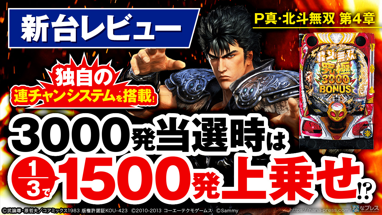 P真・北斗無双 第4章】演出カスタムや3000発大当たり搭載！北斗無双 