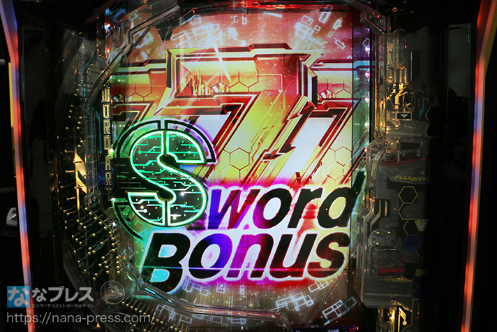 スマートぱちんこ ソードアート・オンライン　「S」ロゴ可動　Sword Bonus　7図柄揃い