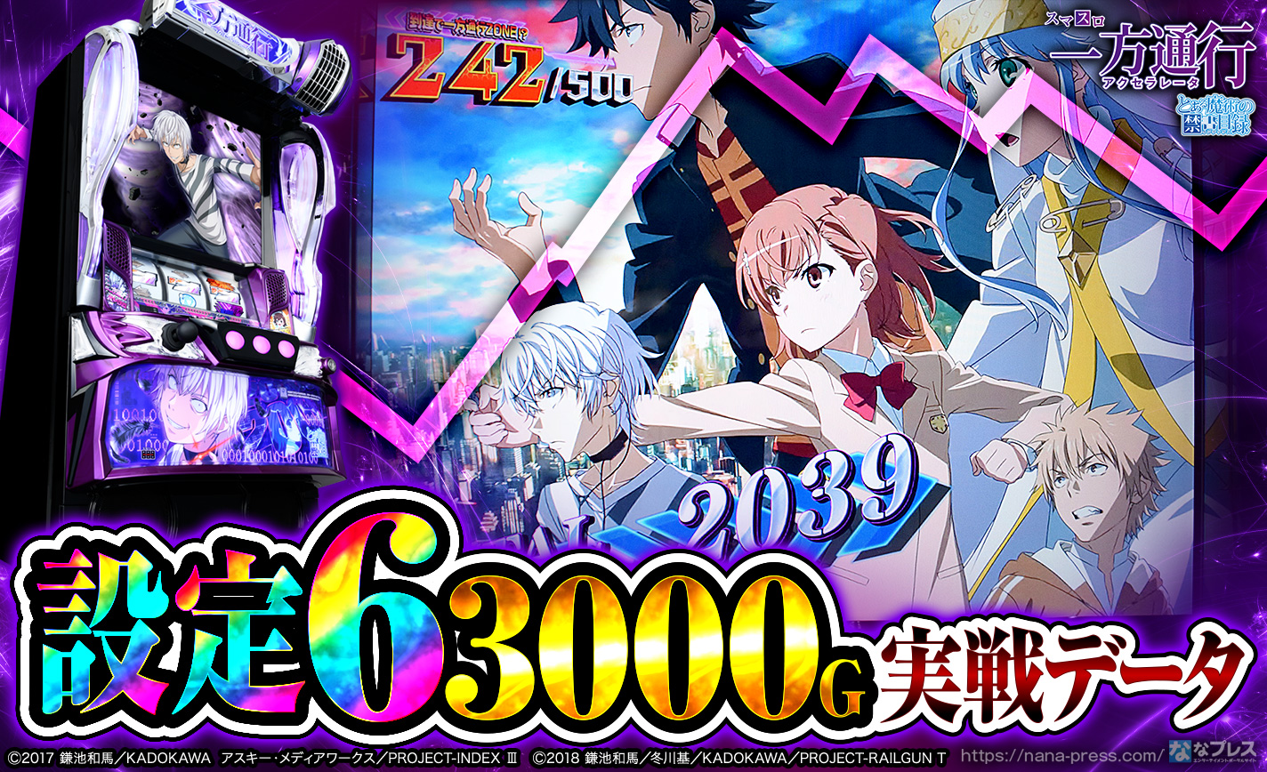 【スマスロ 一方通行 とある魔術の禁書目録】設定6の約3000G実戦データを公開！初当たり確率やスランプグラフなど高設定の挙動はどんな感じ？