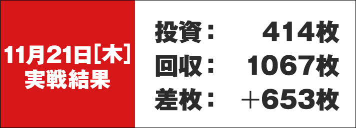 【ガリぞうの収支日記】2024年11月21日［木］実戦結果