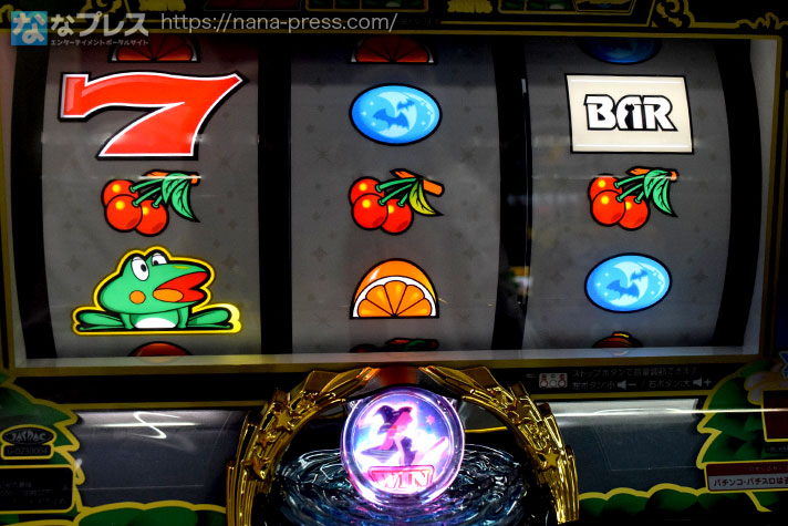 スマスロニューパルサーBT　リーチ目画像　中段チェリー揃い　WINランプ点灯