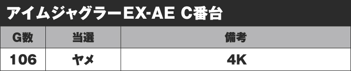 アイムジャグラーEX-AE C番台 実戦データ