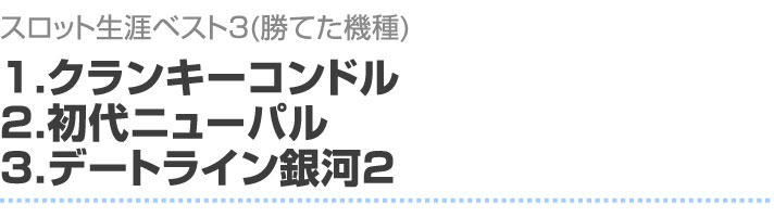 アンケートのスロット生涯ベスト（勝てた機種）の答え