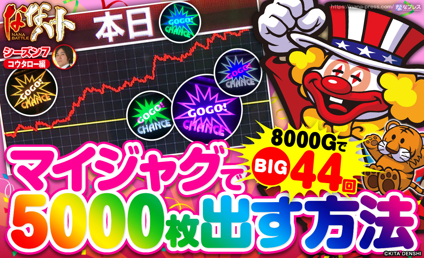【マイジャグ4】8000GでBIG確率1/182!推定5で5000枚出したマイジャグ4はどんな挙動だった? eyecatch-image