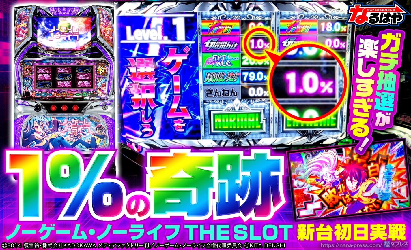 在庫切れ実機 税込 北電子 パチスロ ノーゲーム・ノーライフ THE SLOT　（Ｓノーゲーム・ノーライフＫＧ）◆コイン不要機付◆オプション多数有り パチスロ実機