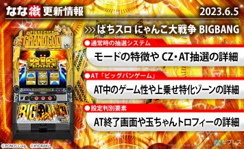 【ぱちスロ にゃんこ大戦争 BIGBANG】通常時やAT中のゲーム性、AT終了画面などの設定示唆要素を更新しました。【6月5日解析情報更新】