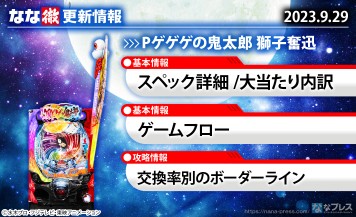 【Pゲゲゲの鬼太郎 獅子奮迅】機種ページを公開しました。【9月29日解析情報更新】